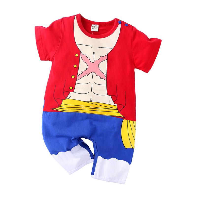 Unisex Newborn Summer Cotton Short Sleeve Jumpsuit 80 cm красный