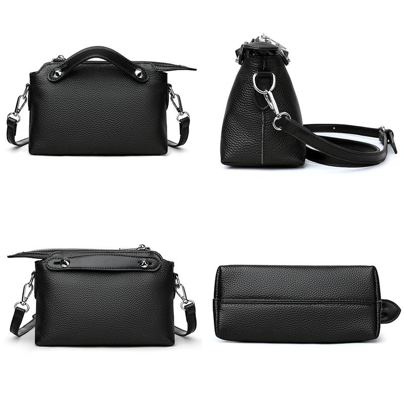 Fashion Solid Color Genuine Leather Women Shoulder Crossbody Bag Luxury Cow Leather Female Handbags Brand Casual Tote Sac A Main