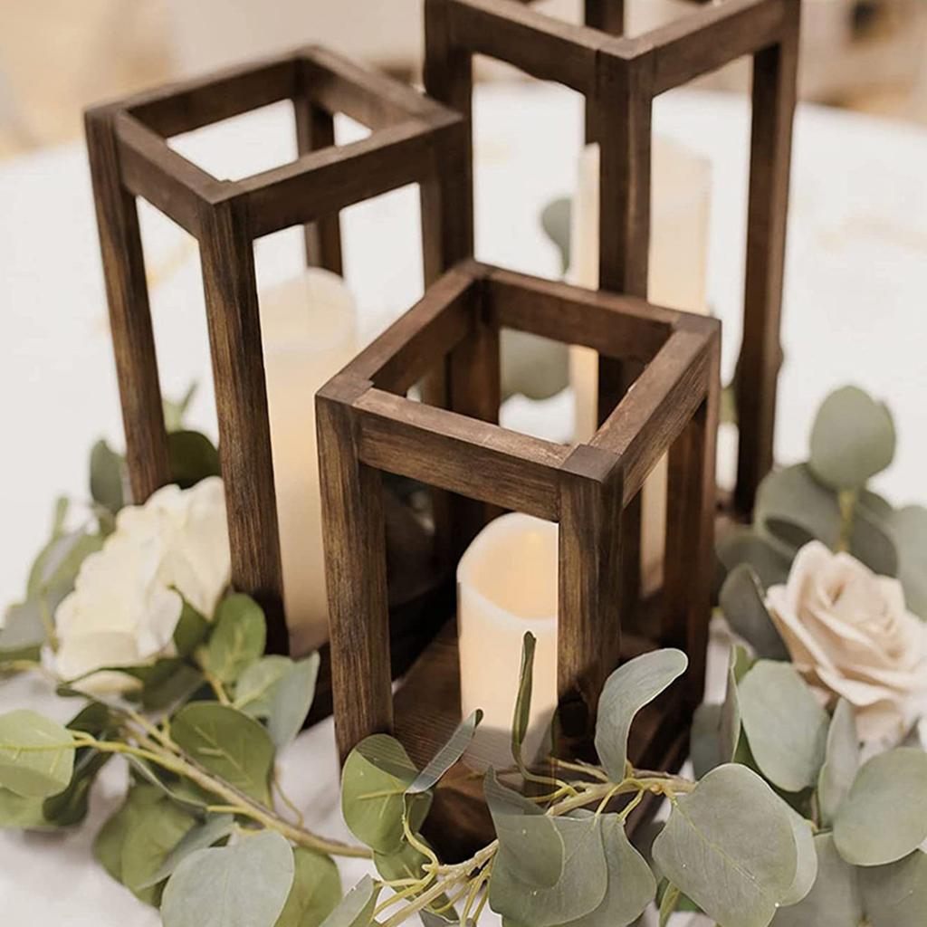 Elegant Wood Lanterns Candle Holder Flower Rack for Weddings Parties and Home Decors Romance Centerpieces Decoration