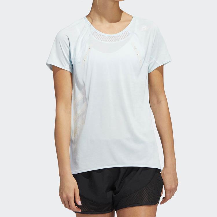 Adidas Heat.Rdy Running Short Sleeve Tee Women Tops White FK0736