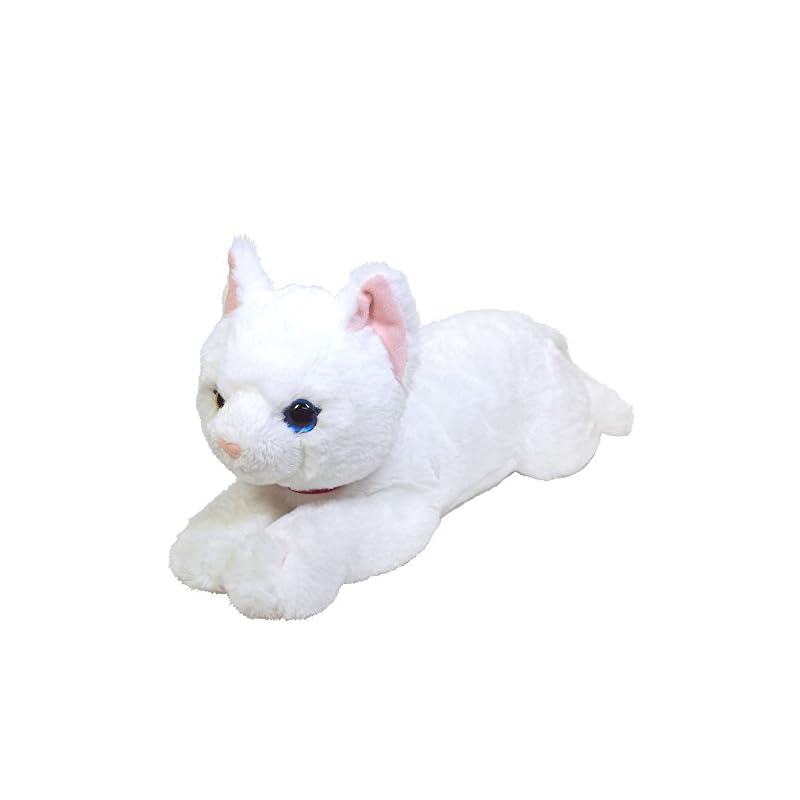 Lap Cat Plush Toy, White, Odd Eyes, Medium, P-1832