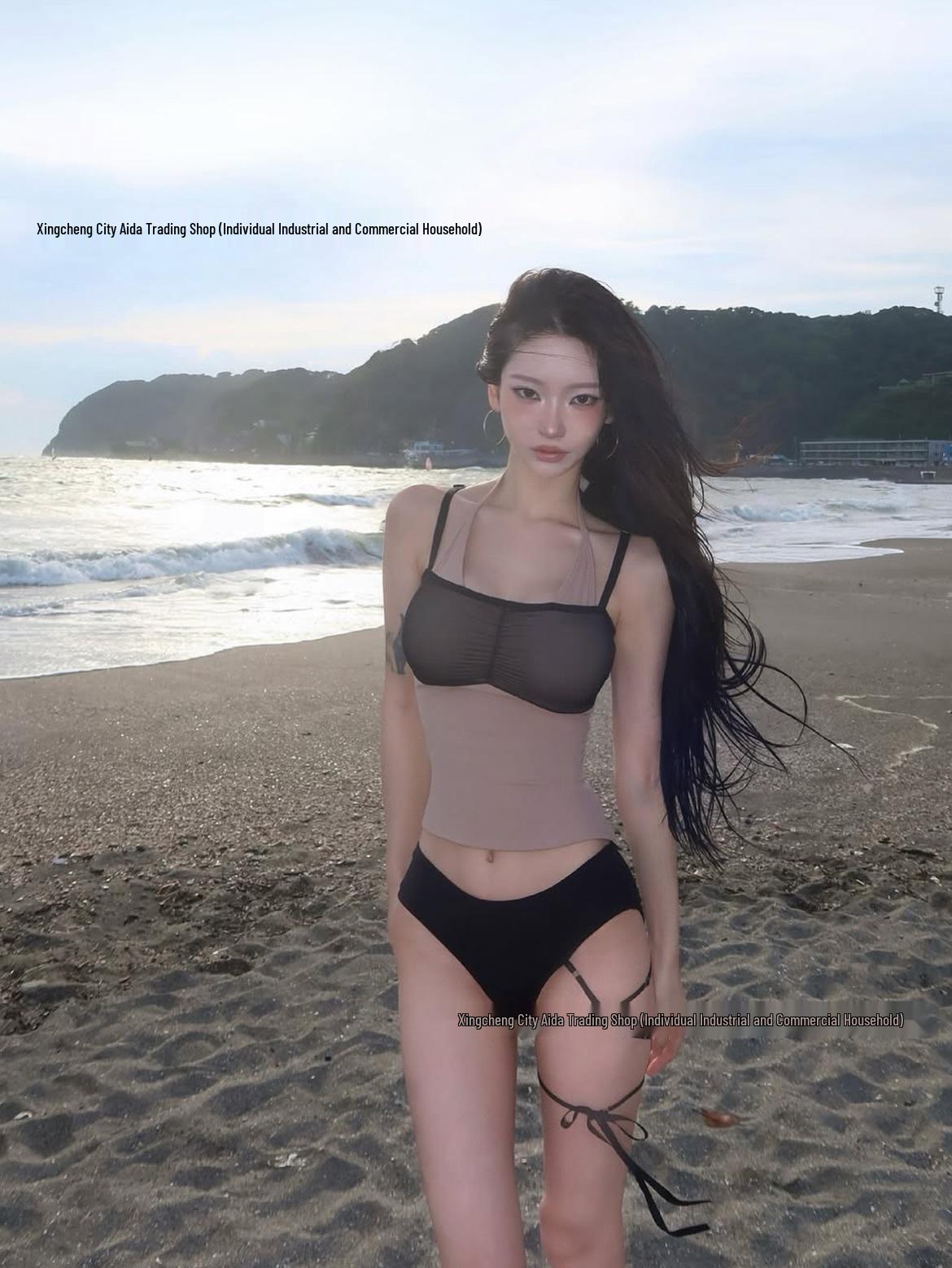 Элегантный сексуальный бикини-бандо: Элитный раздельный купальник с эффектом стройности для женщин XL чёрный