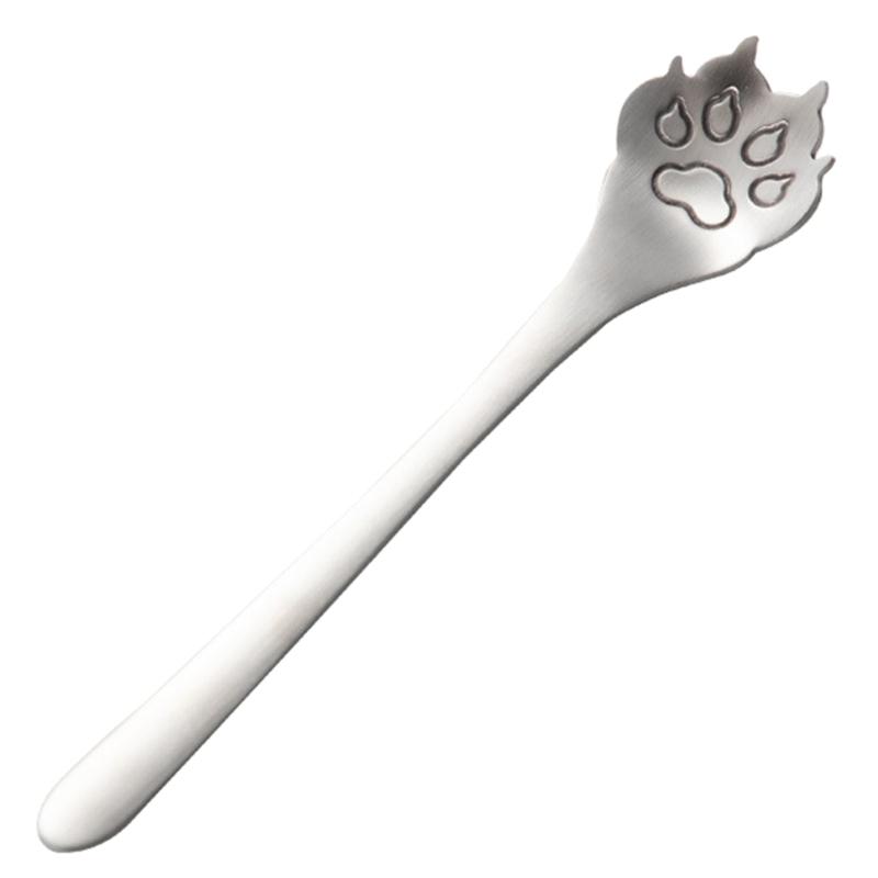 

Stainless Steel Coffee Spoon Cat Paw Spoon Cake Milk Powder Scoop Baking Spoons Stirring Spoon Kitchen Tableware Tool