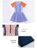 2023 Sporty One-Piece Skirted Swimsuit for Girls - Short-Sleeved, Plus Size, Hot Spring Swimwear for Kids