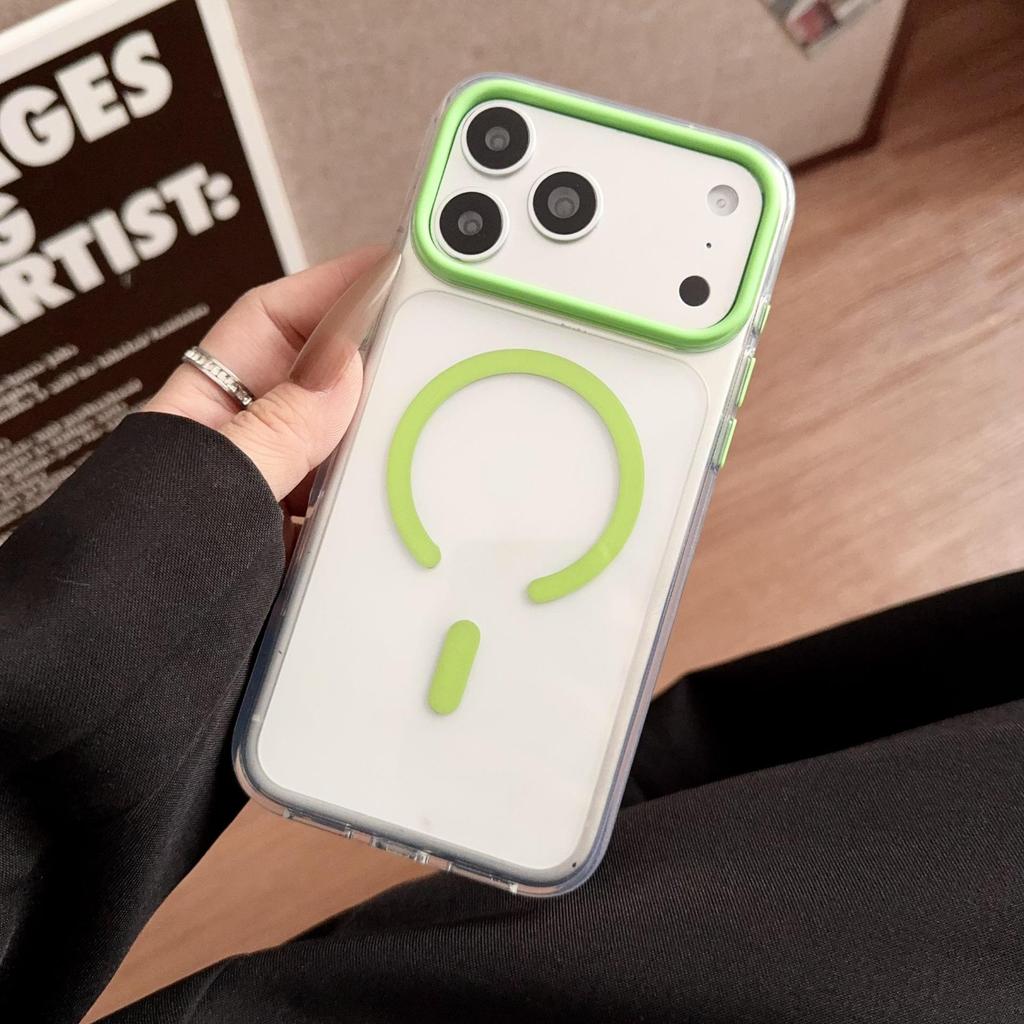 Apple Phone Case: Crystal Clear Magnetic for 17ProMax, Solid Color Protective Cover for 16Pro and 15Pro.