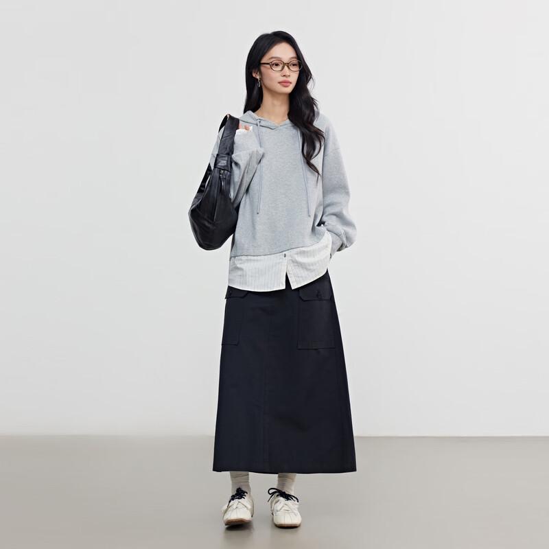 Elva' Island Women's Workwear High-Waisted Midi Skirt