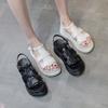 Sandal Girl 2025 New Outer Wear Fairy Style Muffin Hole Shoes Platform Korean Version Ins Trend Roman Cowhide