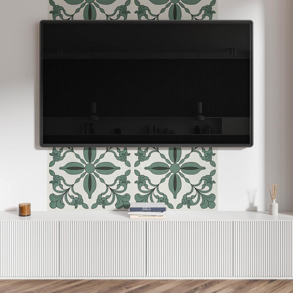 Vinyl Adhesive Hallway Decor with Graphics 120x60 cm Elegant Plant Pattern