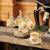 Rice Gold Rose Tea Set 800ml Bone China Teapot Coffee Cup Saucer Set Afternoon Tea Cup 225ml Drink Cup Kitchen Bar Supplies