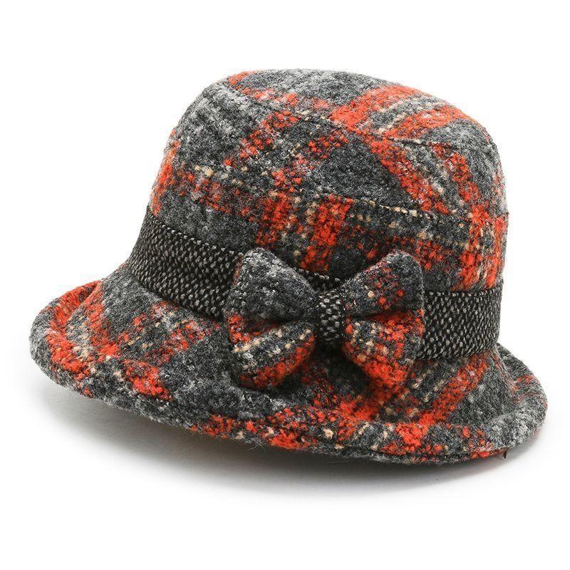 In the Elderly Lady Hat Autumn and Winter Mother Old Lady Woolen Grandmother Old Man Warm Bucket Hat Cotton Hat