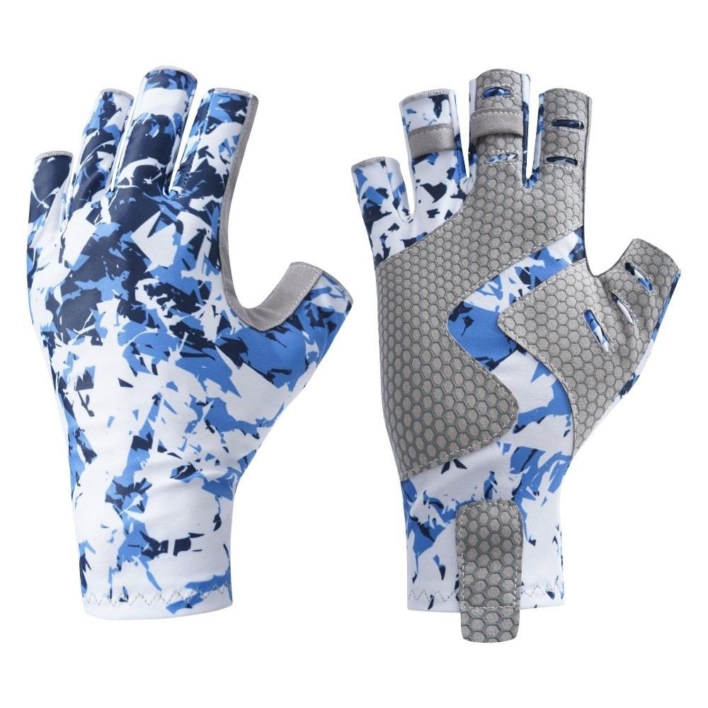 Breathable Half Finger Gloves Camouflage Sunscreen Gloves Outdoor Fishing Gloves Sun Protection L