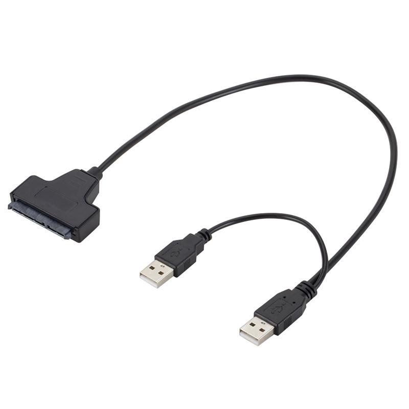 USB 2.0 to 2.5" SATA Hard Drive Data Cable Adapter - 22-Pin to SATA 7+15