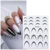 French Nail Stickers Black White Nail Art Decals Colorful Sliders Manicure Decor Gold Silver Nail Stickers