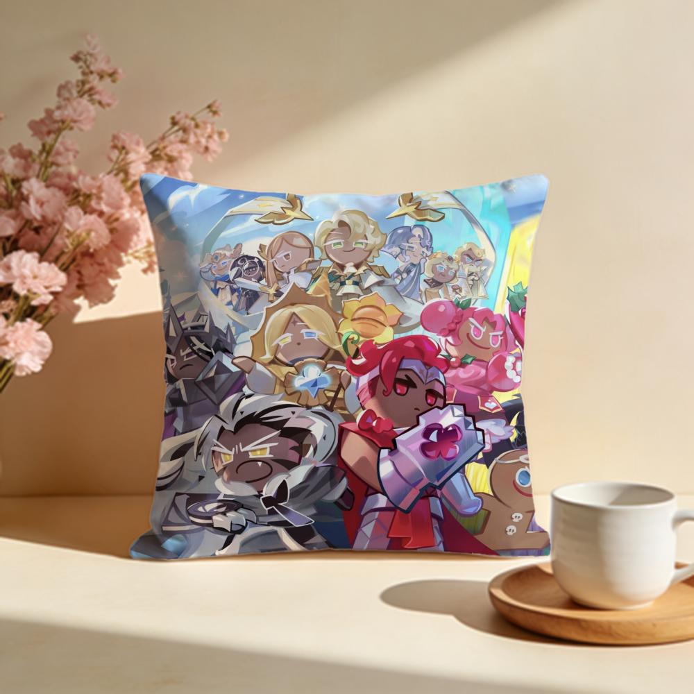 Trendy CCookie Run Kingdomable Cushion Cover Stylish Washable Pillow Cover Ideal for Couch Bedroom Car Decoration