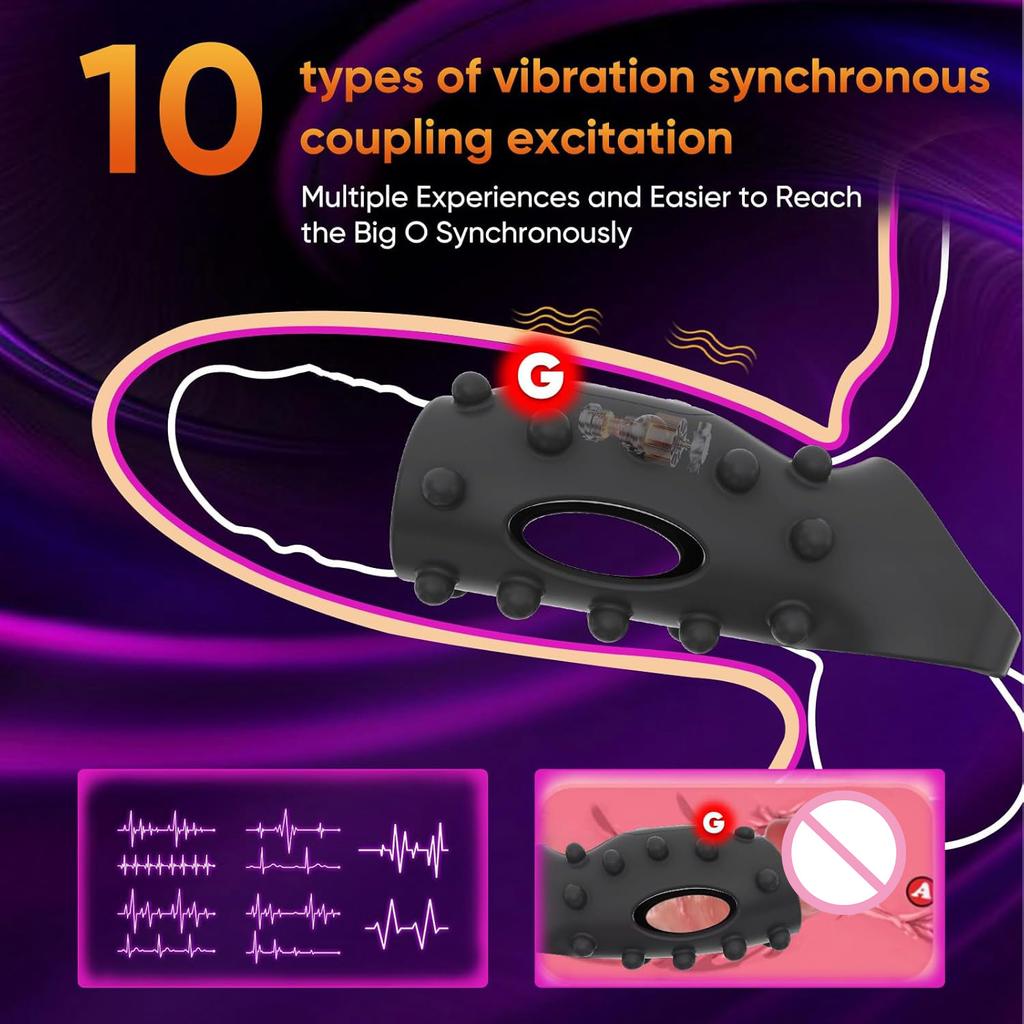 HESEKS Vibrating Penis Cock Ring Penis Ring Vibrator Delay Ejaculation Testicles G Spot Stimulate Sex Toys for Men Couples 18+