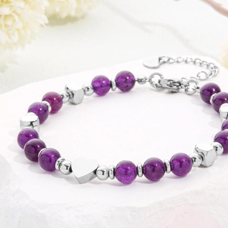Armband mit Natursteinperlen Handgefertigt Mit Echten Edelsteinen Verstellbares Handgelenk Schmuckzubehör Für Damen Herren