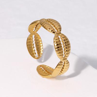 Stainless Steel Shell Rings For Women Girls Aesthetic Gold Color Finger Ring Trend Summer Wedding Jewelry Beach Gift Bague