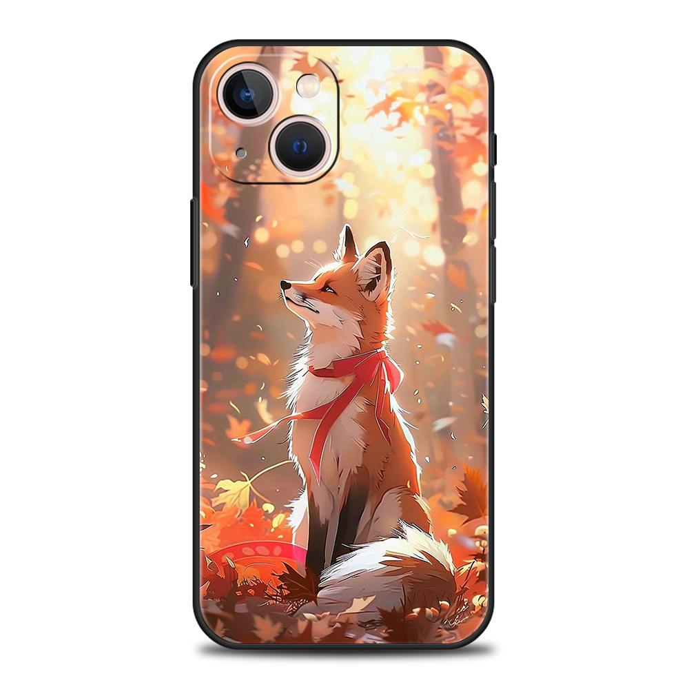 

Чехол для телефона Cover для iPhone 17 16 15 14 13 12 Pro Max 11 Pro Max 17 AIR Plus Ударопрочный Мягкий ТПУ Корпус Милый Животное Лиса Funda Сумка iPhone 16