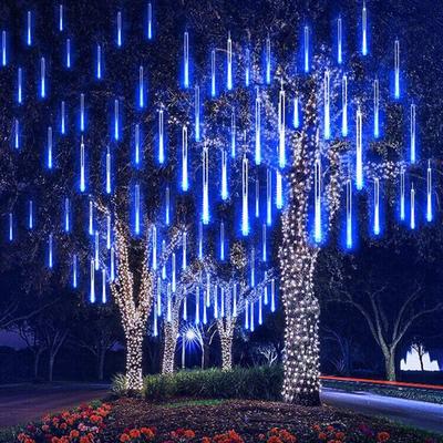 LED Meteorická sprcha Dažďové svetlá Vodotesné padajúce Raindrop Fairy String Light for Christmas Holiday Party Dekorácia terasy