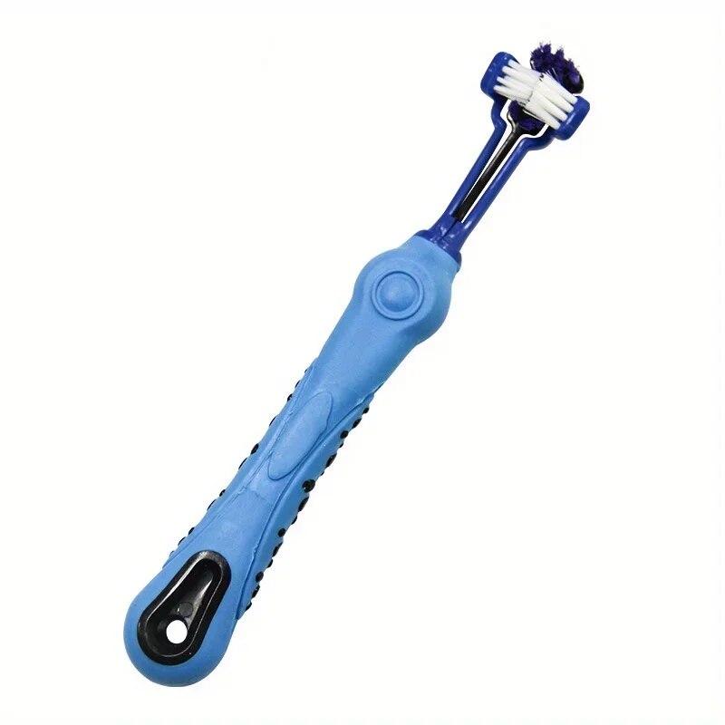 3-Sided Pet Toothbrush for Effective Dog & Cat Teeth Cleaning Oral Care Three-Head Multi-angle Toothbrush Brush Bad Breath Clean