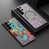Lavender Butterfly Flowers Pattern For Samsung Galxy S26 Ultra S25 Edge S24 S23 S22 Plus S21 FE Magnetic Thin Ring Matte Cover