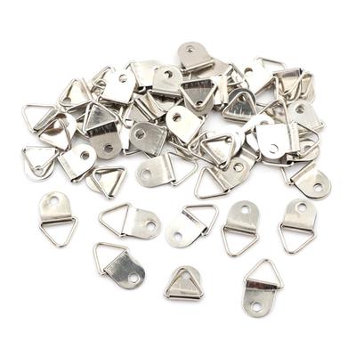50st Silver Triangel Spegelhängare Rem D-Ring Hängande bildramskrokar