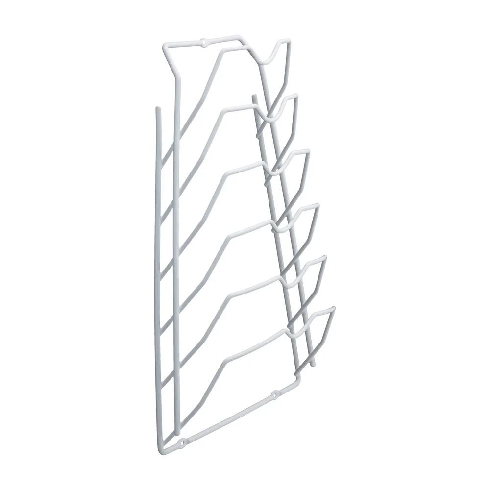6-Shelf Lid Organizer Cabinet Rack Metal Storage Solution Easy Access Kitchen Accessories Mountable Space Saver 10.62x4x16.62