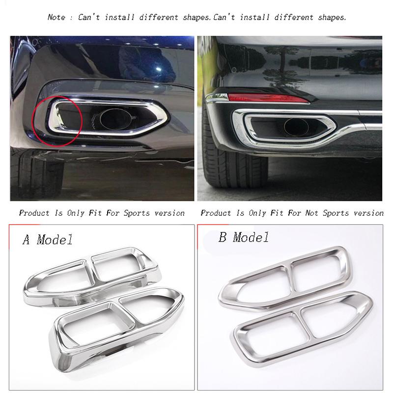 Car Styling Rline Tail Throat Exhaust Pipe For BMW 7 Series G11 G12 Car Exhaust Pipe Cover Sticker Muffler Tip Auto