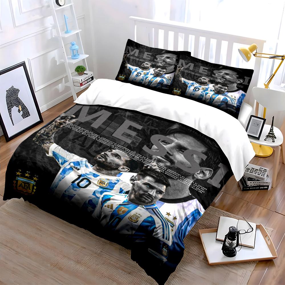 "Messi Themed Bedding Set" Bedding set (1 duvet cover, 2 pillowcases, duvet not included)