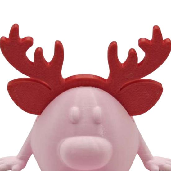 3D Printed Christmas Reindeer Figurine Xmas Elk Ornament Fidget Toy with Movable