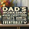 Metal Wall Art Poster, Vintage Dad Workshop Sign, Garage Gift