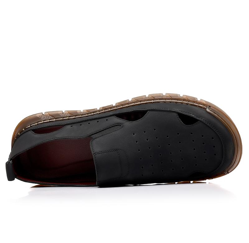 New Summer Men's Fashion Sandals Hollow Breathable Slip On Flats Soft Sole Non Slip Lightweight Comfortable Casual Shoes