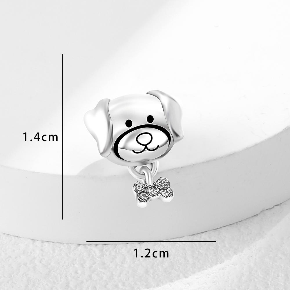 New Copper Rose Gold Double Color Sisters Family Dog Leopard Charm Beads Fit For Original Bracelet Diy Boutique Jewelry