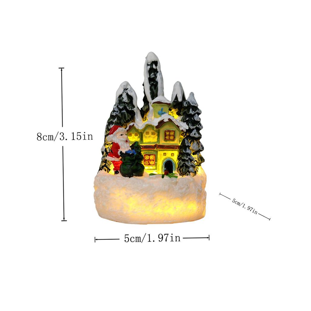 Christmas Figurine Gift Village House Statue for Housewarming Desktop Indoor