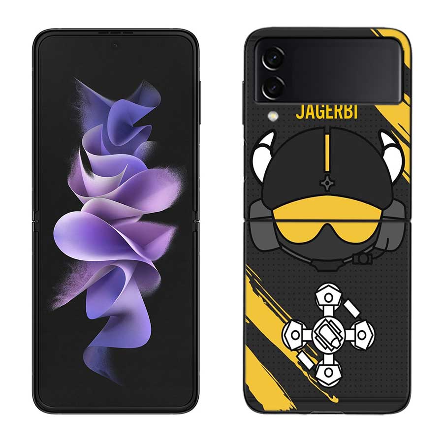 Game Rainbow S-Six S-Siege Phone Case For Samsung Z Flip 7 6 5G Galaxy Z Flip 5 4 3 Black Hard Cell Cover Luxury PC Shell Coque