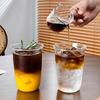 INS Stripe Cold Coffee Mug Creative Glass Cups Ice Juice Cocktail Drinking Cup Glass Drinkware Water Bottle Home Accessories
