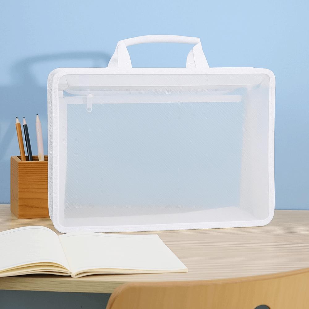 Large Capacity Transparent A4 Handbag Waterproof File Storage Bag Students Portable Bag  Office