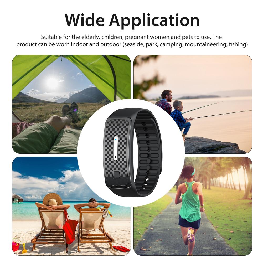 Ultrasonic Anti Mosquitoes Bite Wristband 3 Modes Kids Adult Repellents Watch Waterproof Rechargeable for Summer Indoor Outdoor
