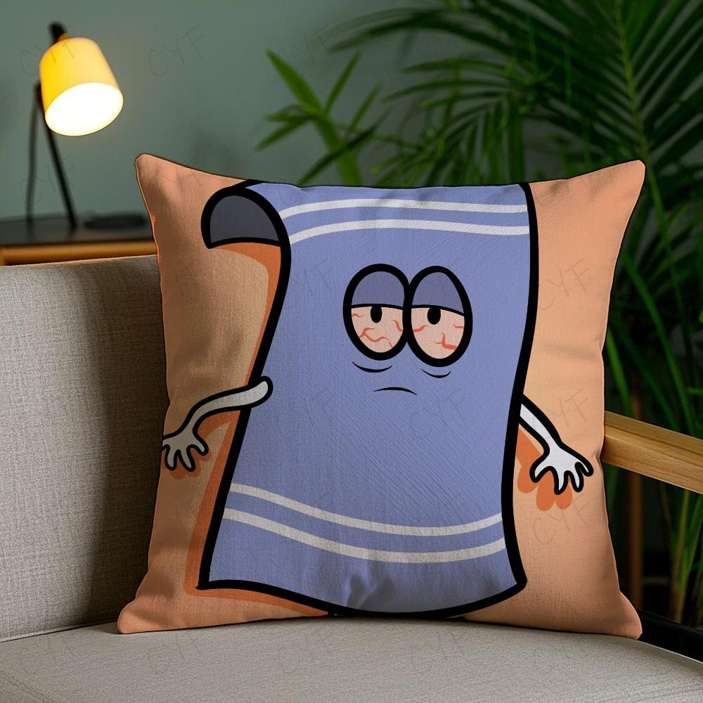 Southpark Handtuch Kissenbezug Anti-Hausstaubmilben Kissenbezug Unsichtbarer Reißverschluss Seidiger Kurzplüsch Sofakissenbezug