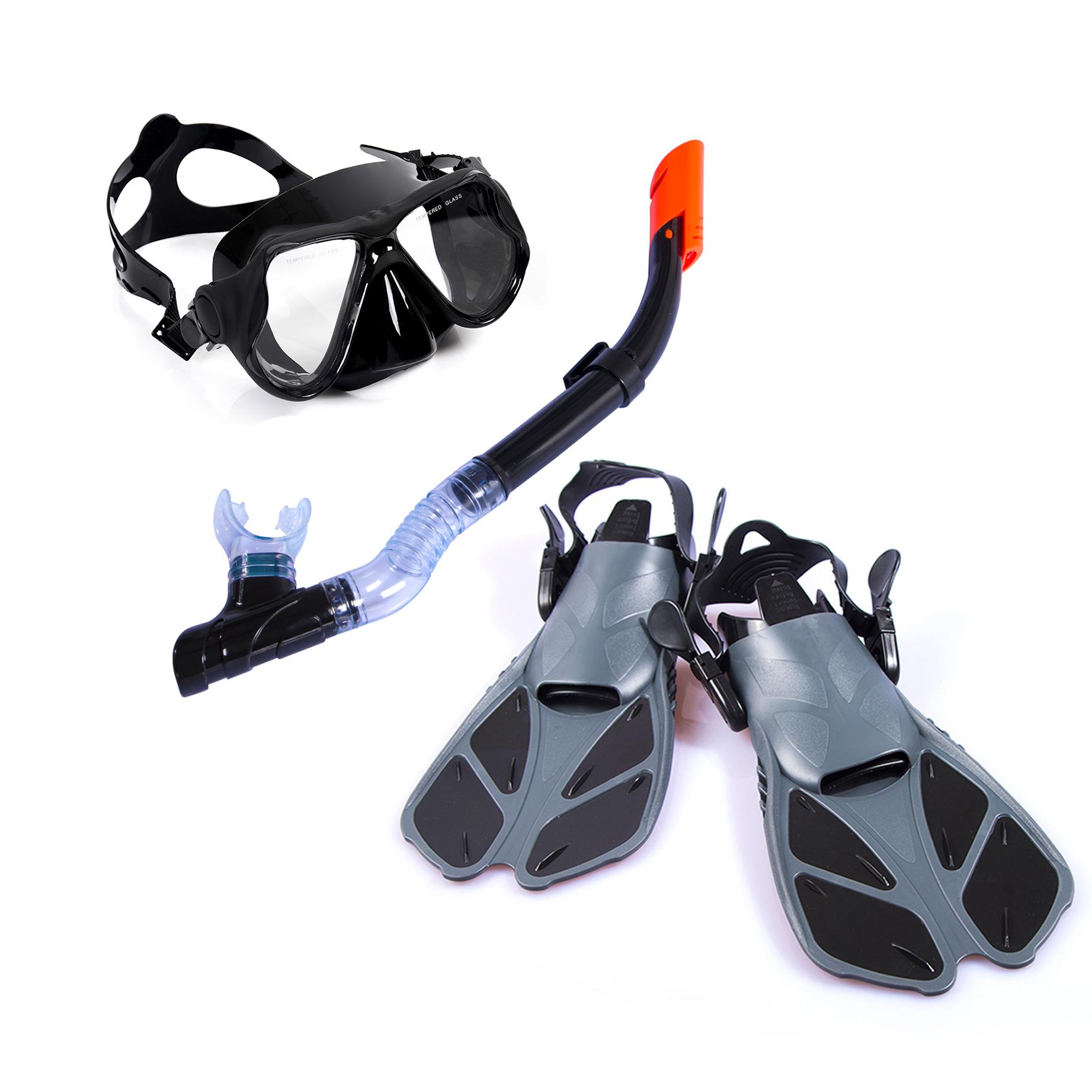 

Adult diving goggles fins snorkeling mask ML/XL чёрный