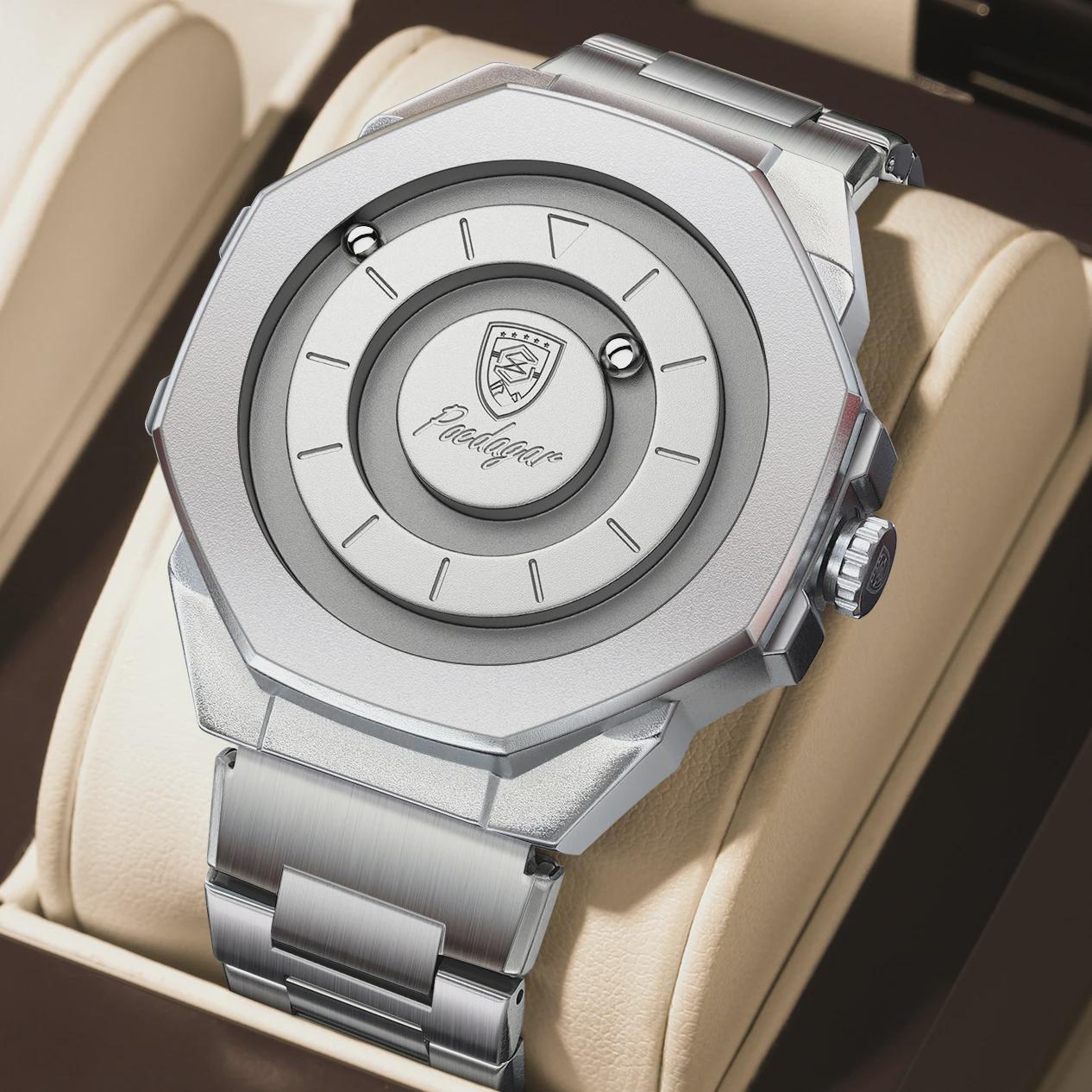 

POEDAGAR Luxury Men Watch Waterproof Fashion Man Wristwatch Business Stainless Steel Men s Quartz Watches срібний