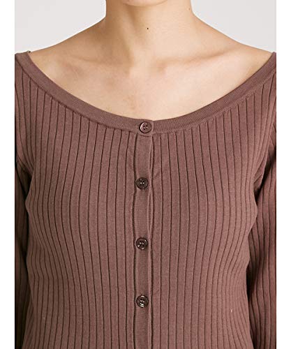 FRAY I.D. Women's 2-Way Boat Neck Rib Knit FWNT211906 MOC F
