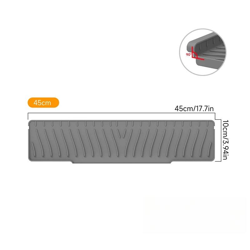 Draining Mat for Kitchen Sink,Silicone Splash Guard, Protects Sinks from Splashing, Dish Soap Dispenser & Sponge Holder Mat