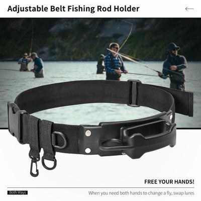1Pc Fishing Belts Lure Rod Waist Support Holder Fishing Rod Rack Black Temporary Insertion Outdoor Fishing Tackle Supplies
