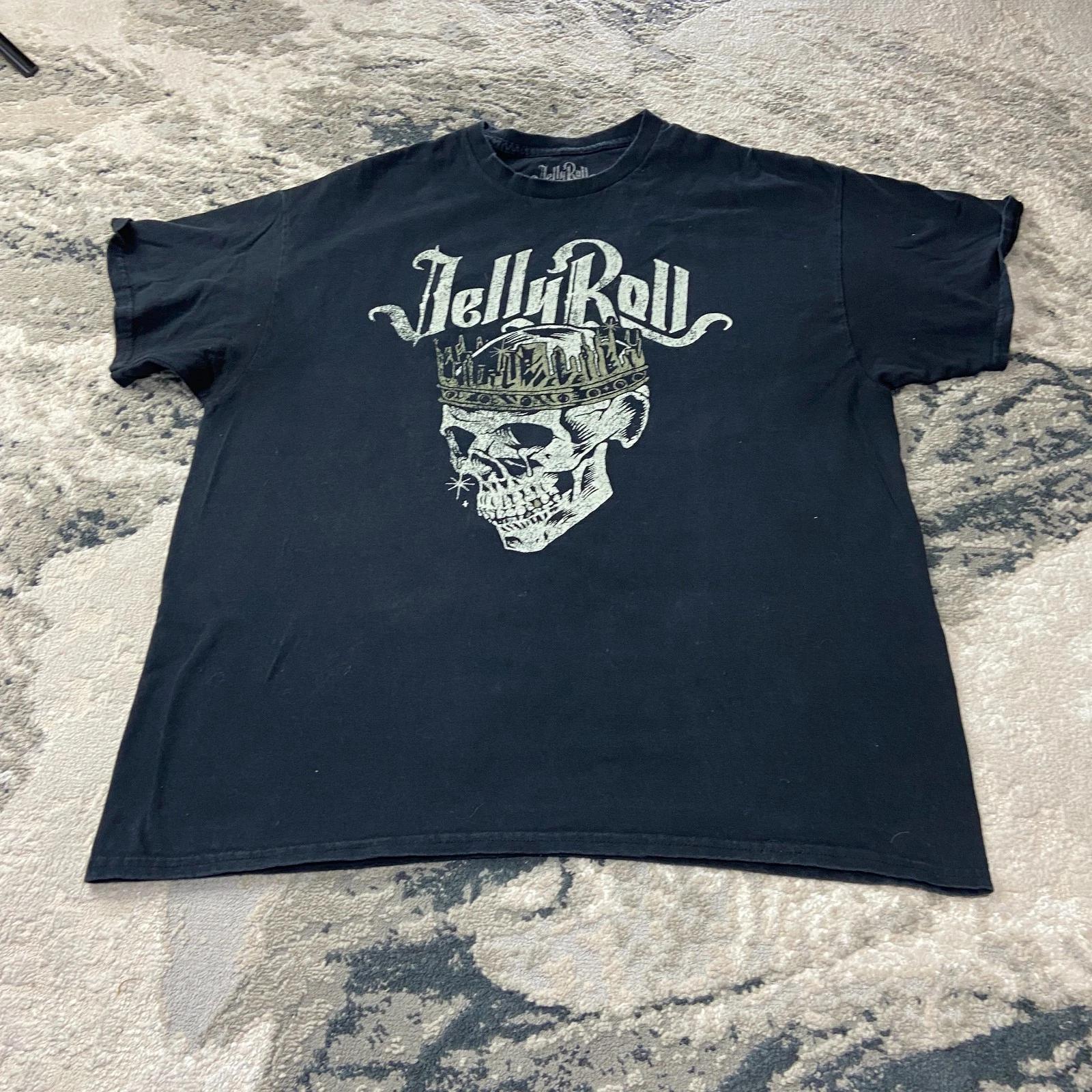Jelly Roll Beautifully Broken Skull T Shirt Mens XL Black Cotton Graphic Print 3XL