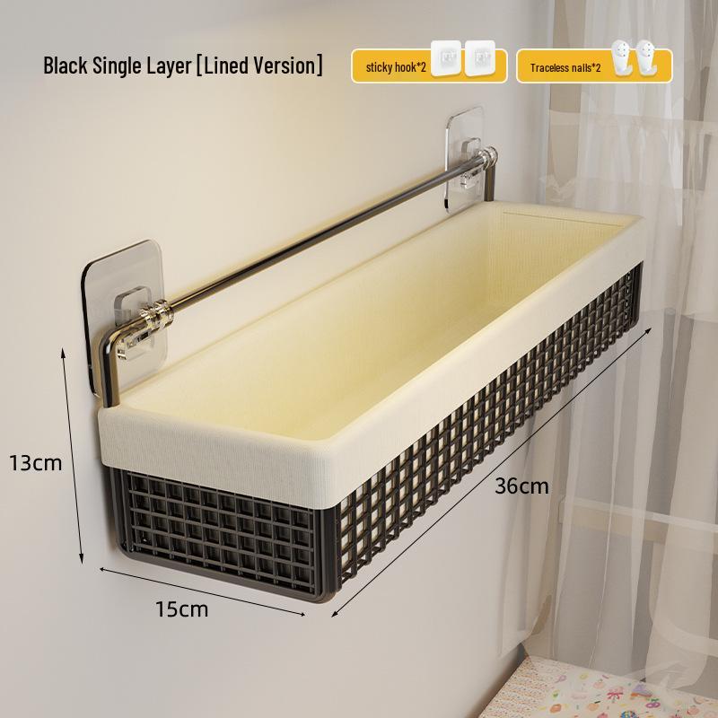 Punch-free Wall Shelf: Bedside Storage for Dorms & Bunks