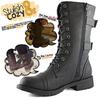 Autumn and Winter New Square Heel Low Heel Side Zipper Large Size Knight Boots