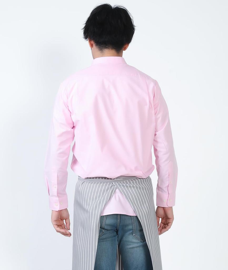 Seven Uniform GH7021-2 Pink 5L Long Sleeve Stand Collar Shirt with Oxford Clothes, Restaurant Uniform