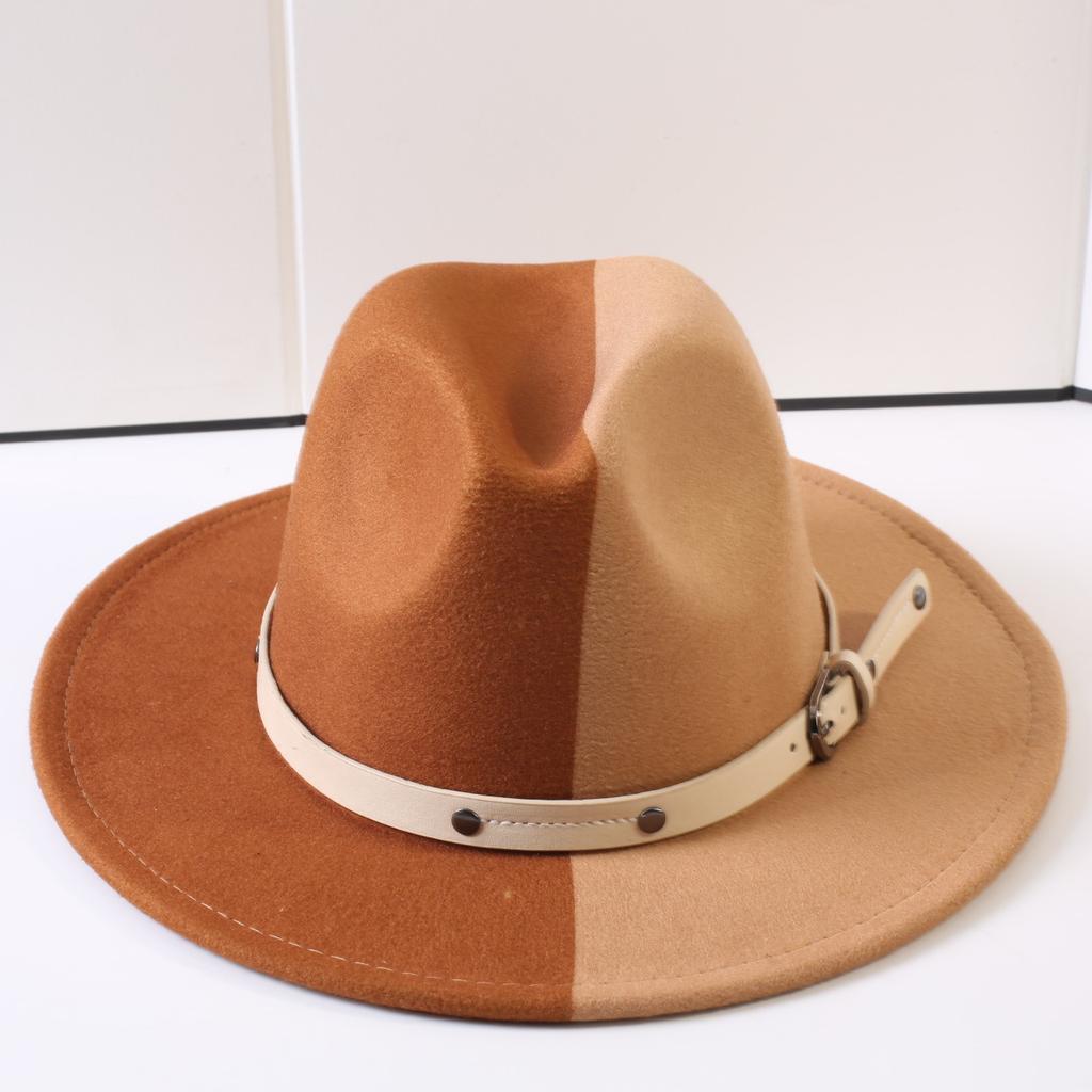 Popular European and American Classic Double-color Wide-brimmed Top Hat Men's and Women's Fashion OL Style Cowboy Hat Jazz Hat