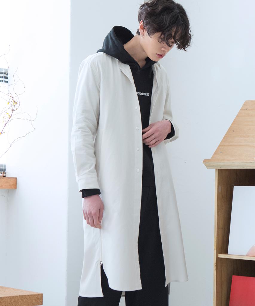 The Royal 'We Long Zip Shirts Coat Beige